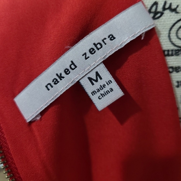 Naked Zebra Womens Size Med. RED Accordian  Pleat Mini Dress. - Picture 11 of 11